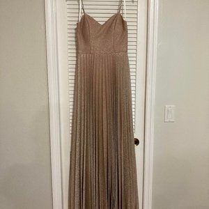 Sparkly Champagne A-Line Evening Gown/Dress